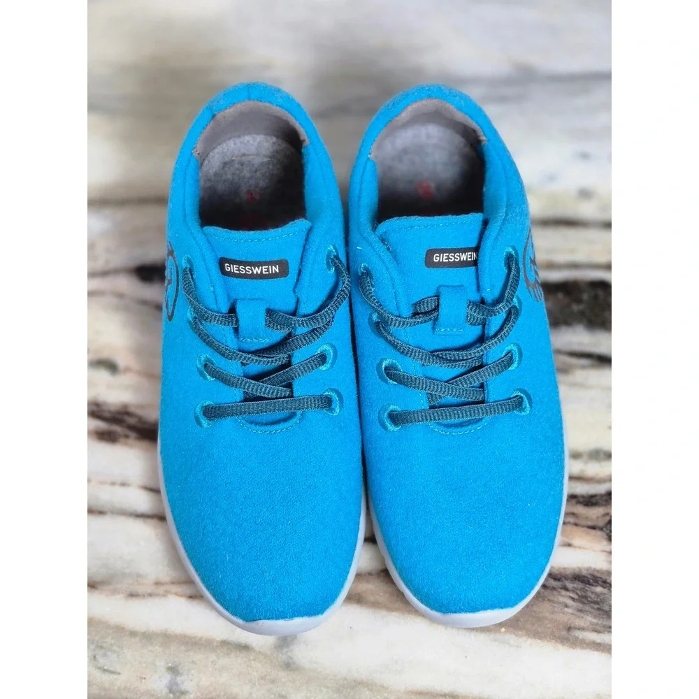 Giesswein Merino Runners Turquoise‎ Blue Wool Sneakers Mens 6 Womens 7.5 EU 38